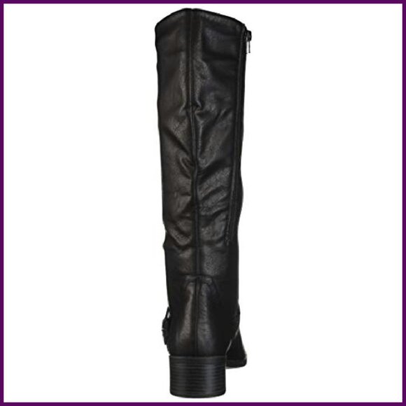 Knee-High Boots with Strap Detailing, Stretch Fit, Synthetic Sole - Picture 4 of 8